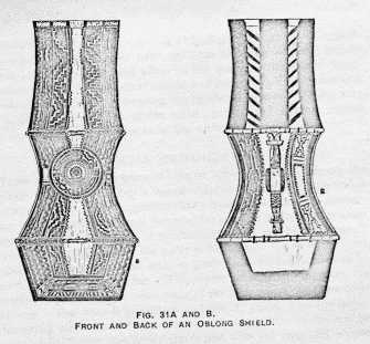 FIG. 31A AND B. FRONT AND BACK OF AN
OBLONG SHIELD.