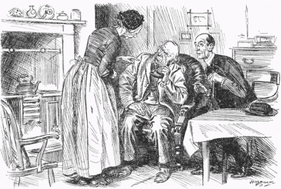 Vicar. "I UNDERSTAND FROM THE DOCTOR THAT YOUR HUSBAND IS HEARING BETTER WITH THIS EAR."
Darby. "EH, WHAT? WHAT'S 'E SAY, JOAN?"
Joan. "'E SAYS 'E UNDERSTANDS FROM THE DOCTOR THAT YOU'RE 'EARING BETTER WITH THAT THERE."