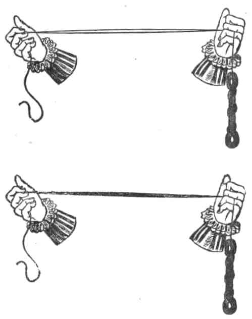 Hands holding string