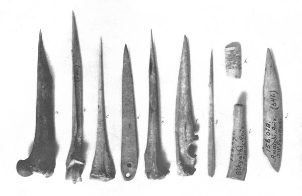 PL. CXIV—
BONE IMPLEMENTS FROM AWATOBI AND SIKYATKI