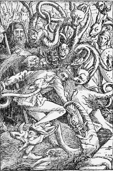 The Prince slays the monster with a hundred horrible
heads.—Page 86.