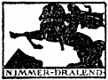 Uitgeverslogo met tekst: „Nimmer-Dralend”