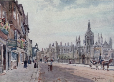 GATEWAY OF KING’S COLLEGE, KING’S PARADE

This is one of the most picturesque views in Cambridge. On the right are
the Gateway and Screen and other portions of King’s College; on the left
are some ancient houses.